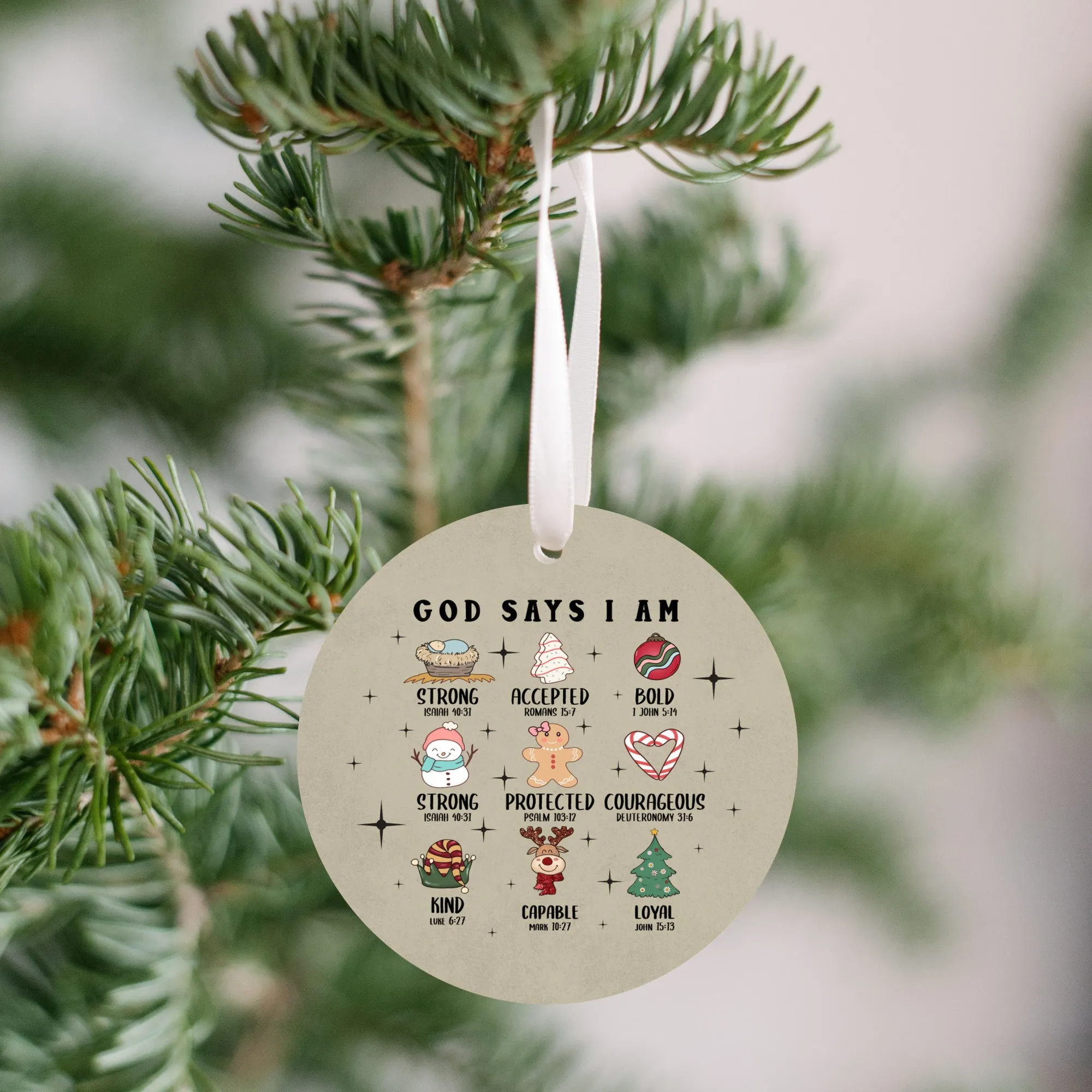 God Says I Am Christmas Ornament