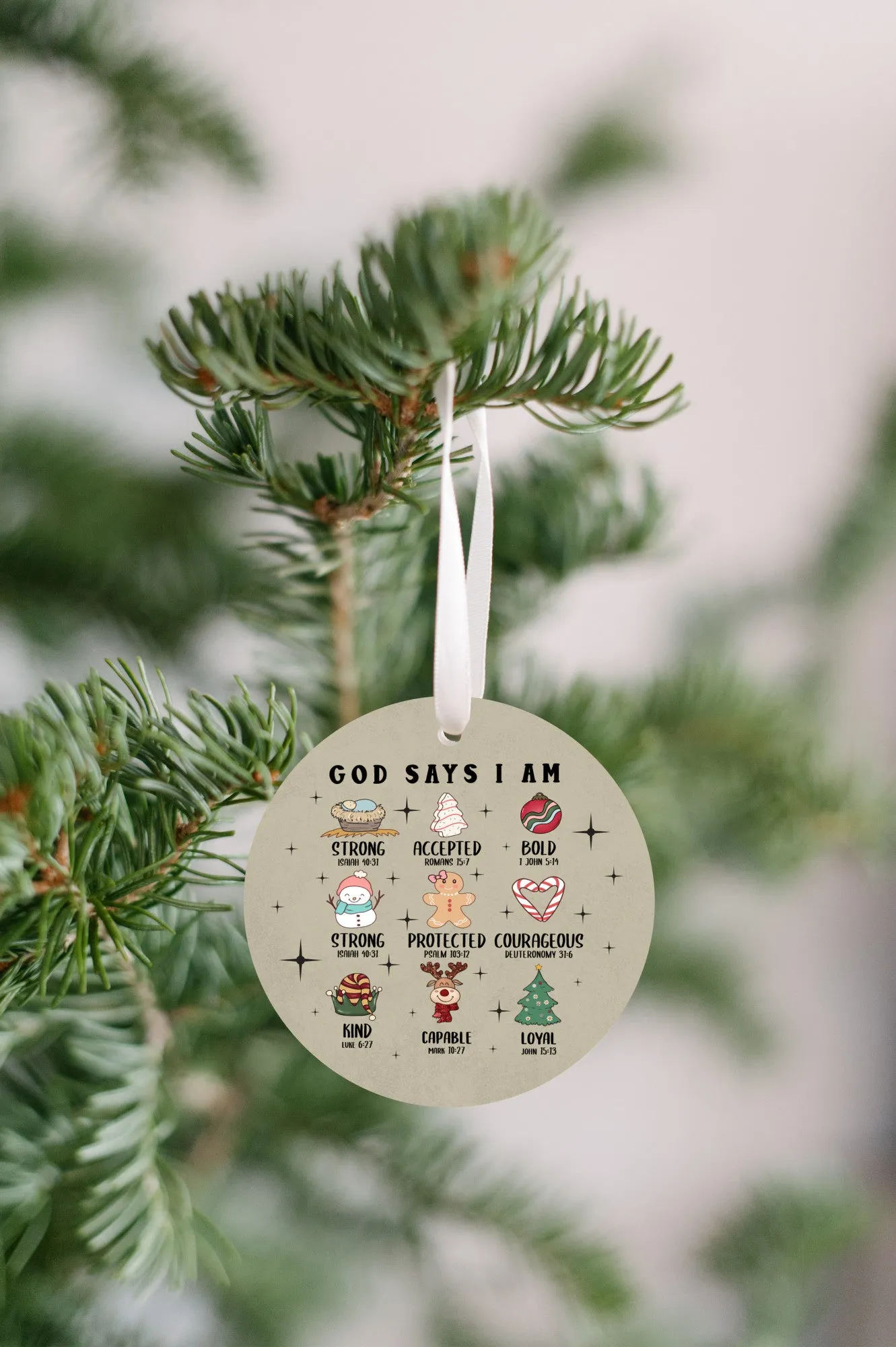 God Says I Am Christmas Ornament