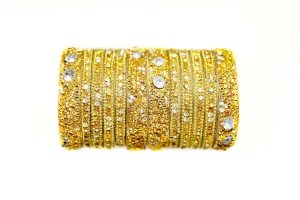 Gold Bangles With Glitter