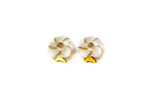 Gold Flower Stud Earrings