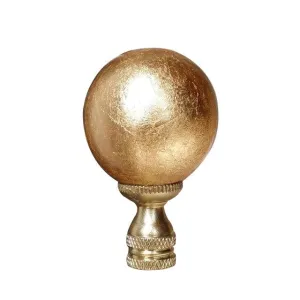 Gold Leaf Ball Finial with Polished Brass Base
