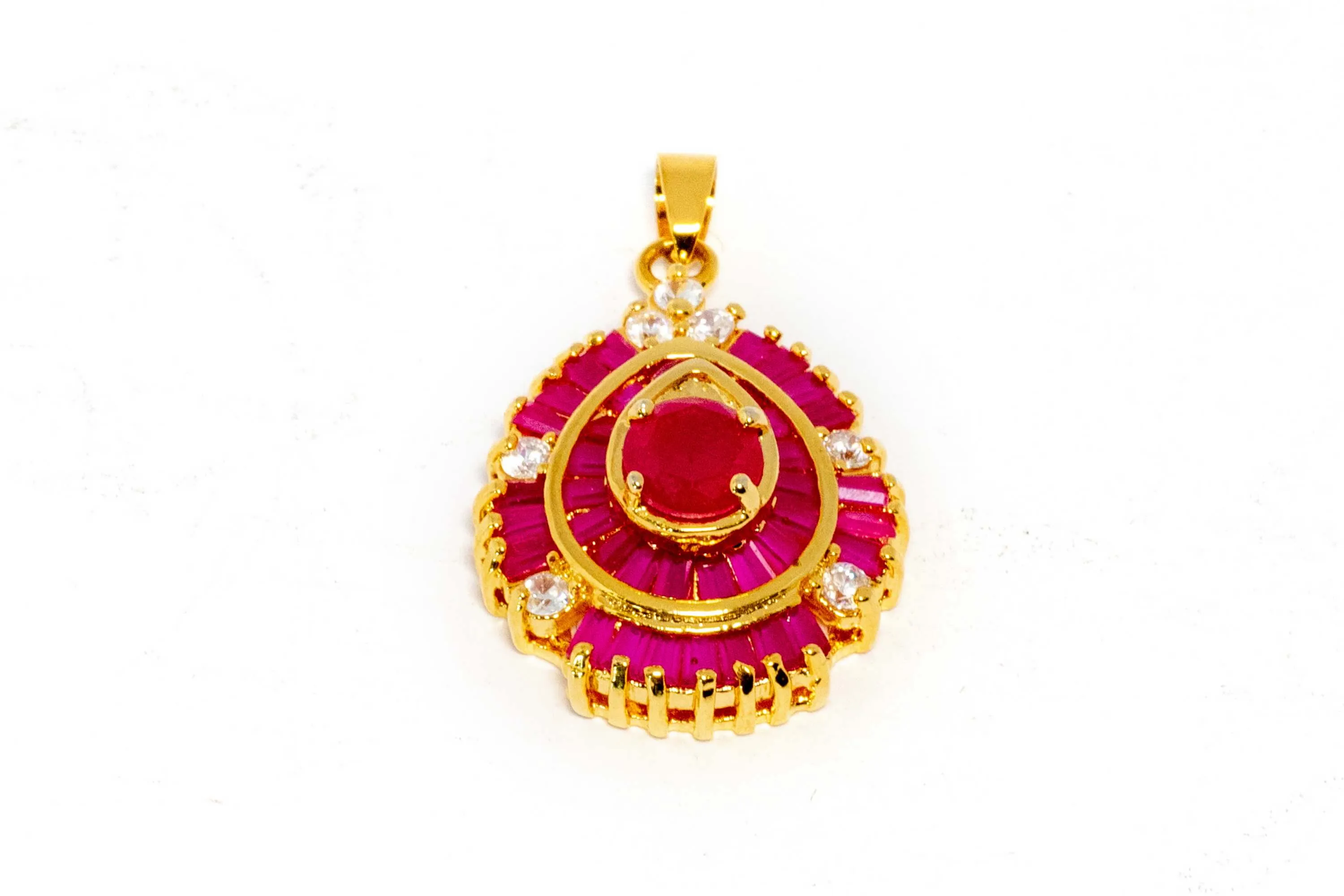Gold Pendant With Pink Tourmaline