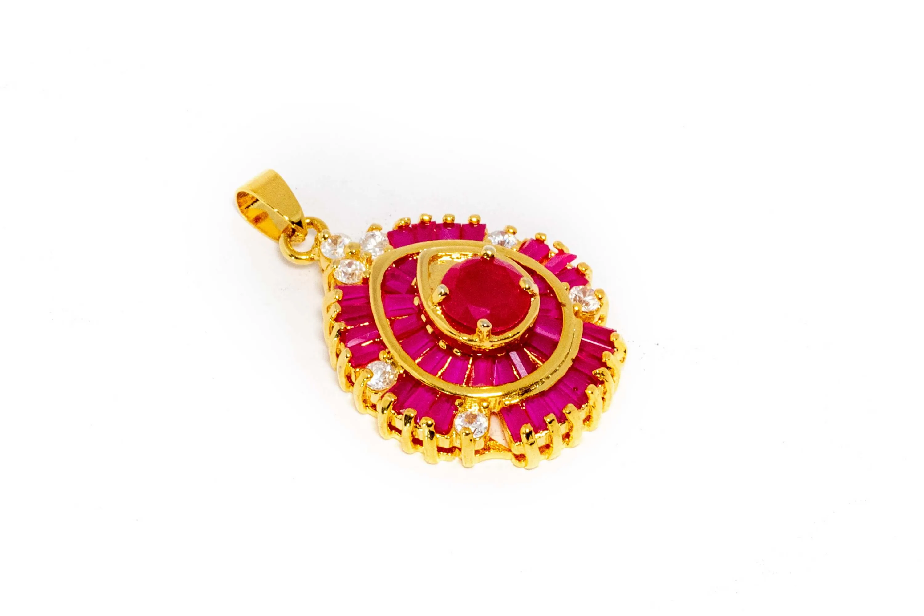 Gold Pendant With Pink Tourmaline