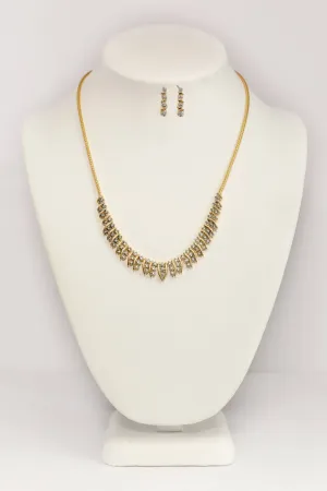 Gold Rope Necklace & Earring Set
