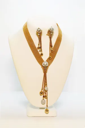 Golden Necklace and Earring Set