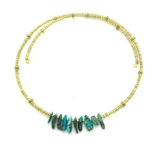 Golden Turquoise Dust Choker