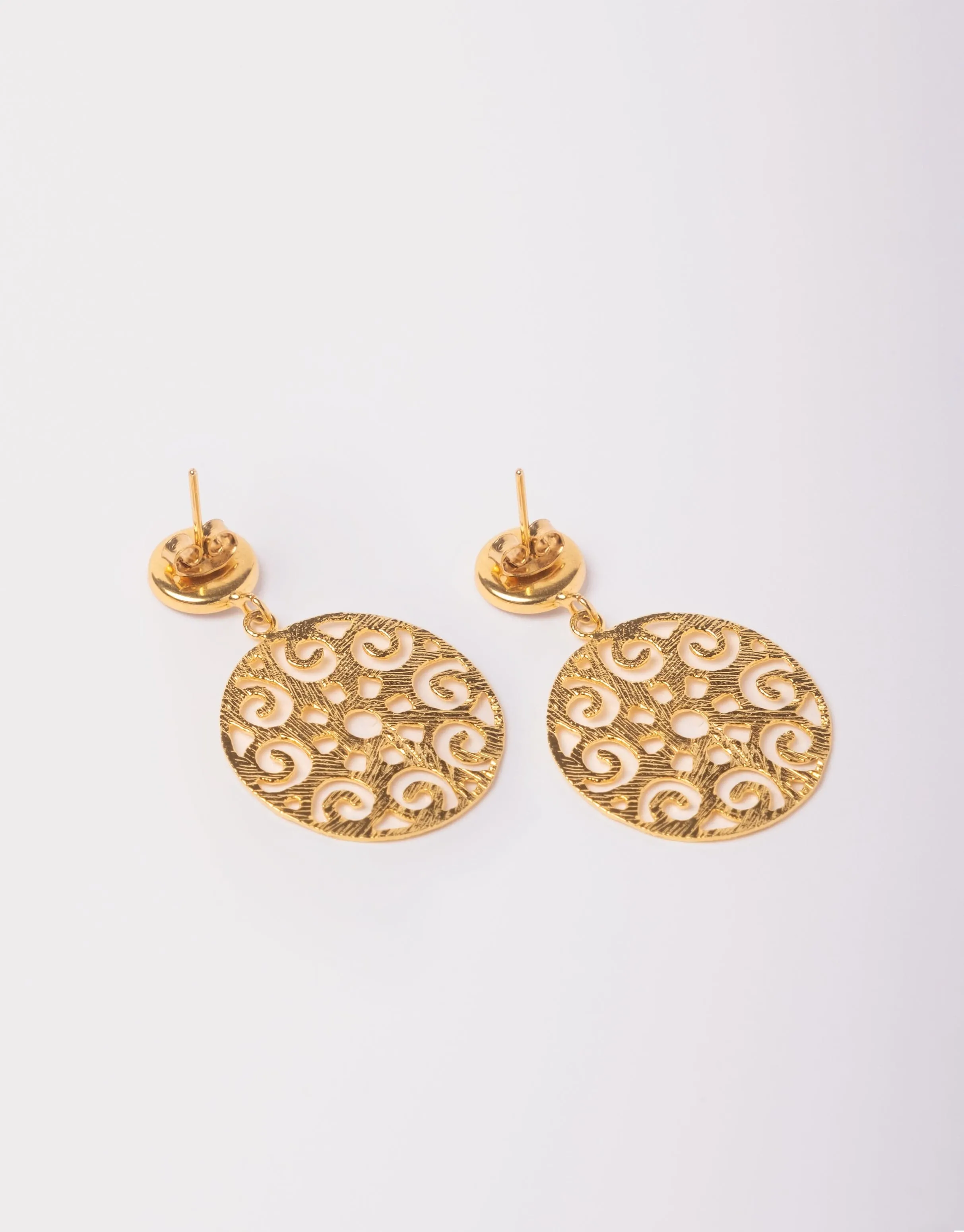 Grace 24ct Gold Plated Stud Earrings | White & Gold