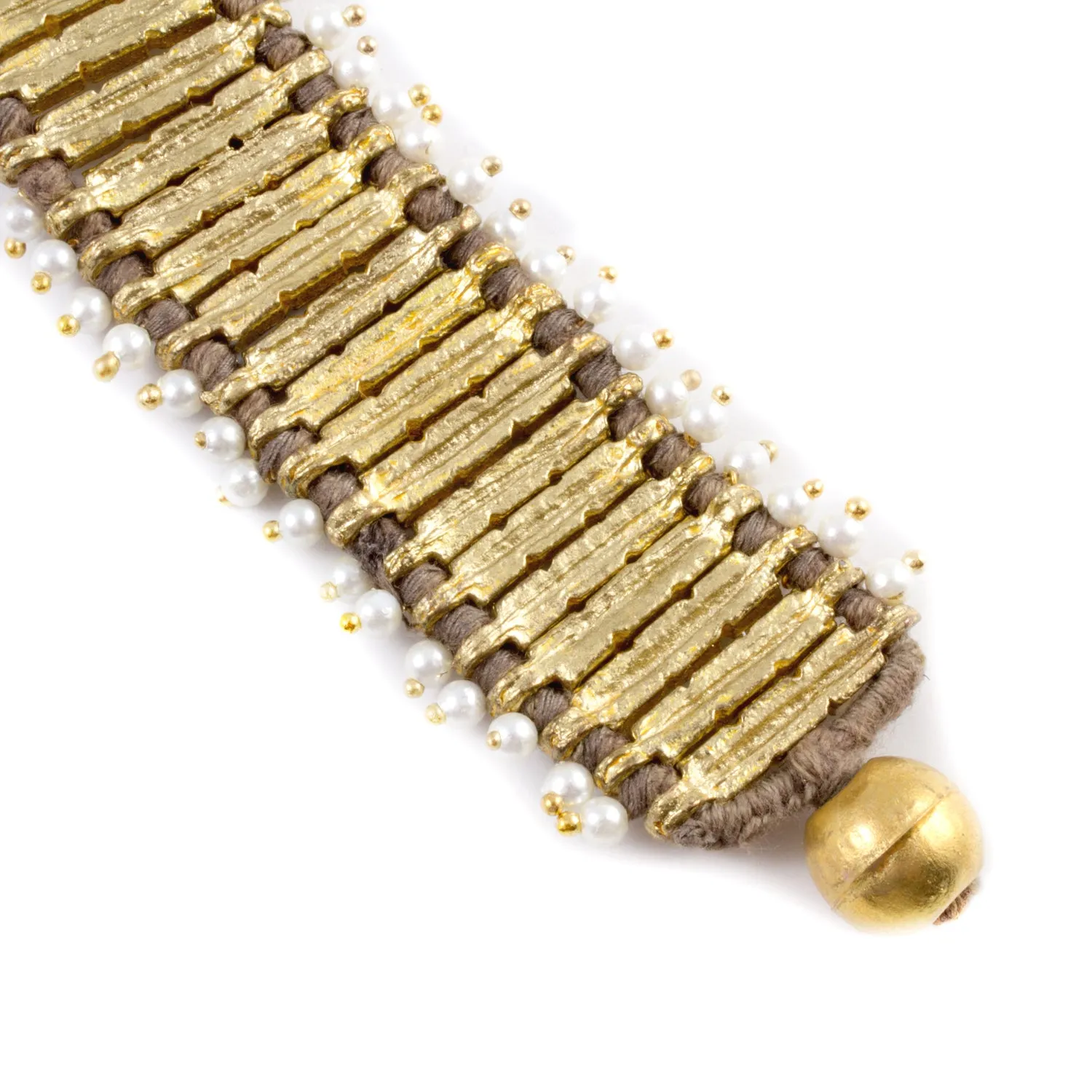 Grace Pearly Bracelet in Taupe - Handmade in Egypt