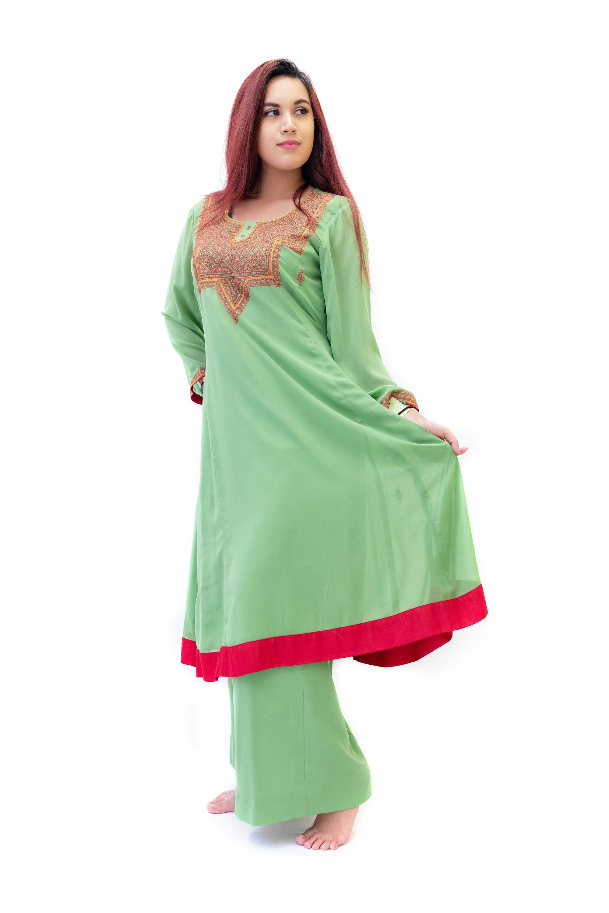 Green Chiffon Salwar Kameez - Rashmir Suit