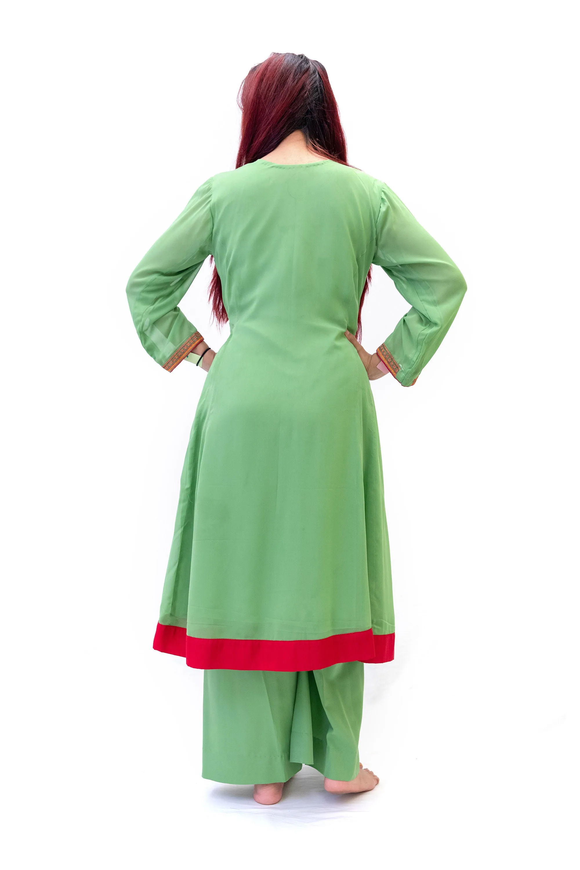 Green Chiffon Salwar Kameez - Rashmir Suit