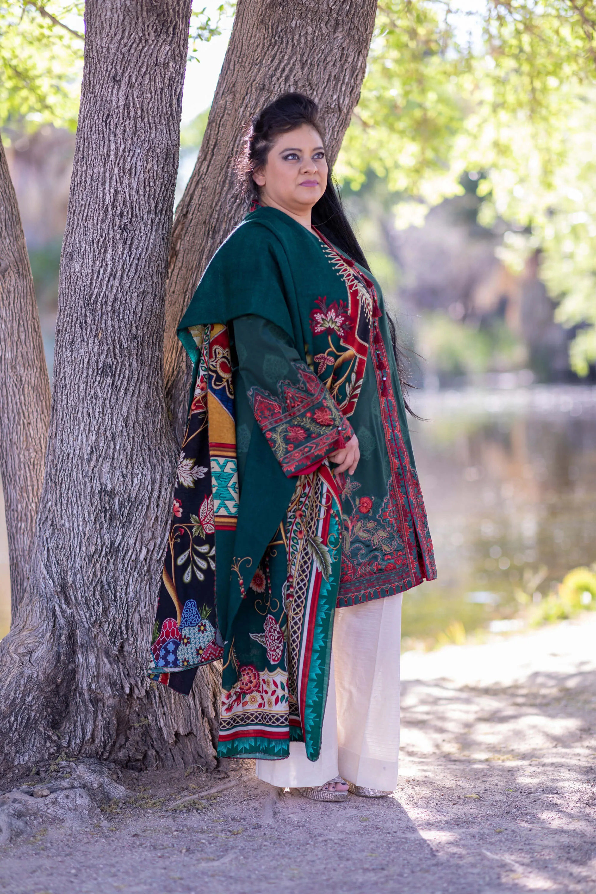 Green Cotton Suit-Salwar Kameez