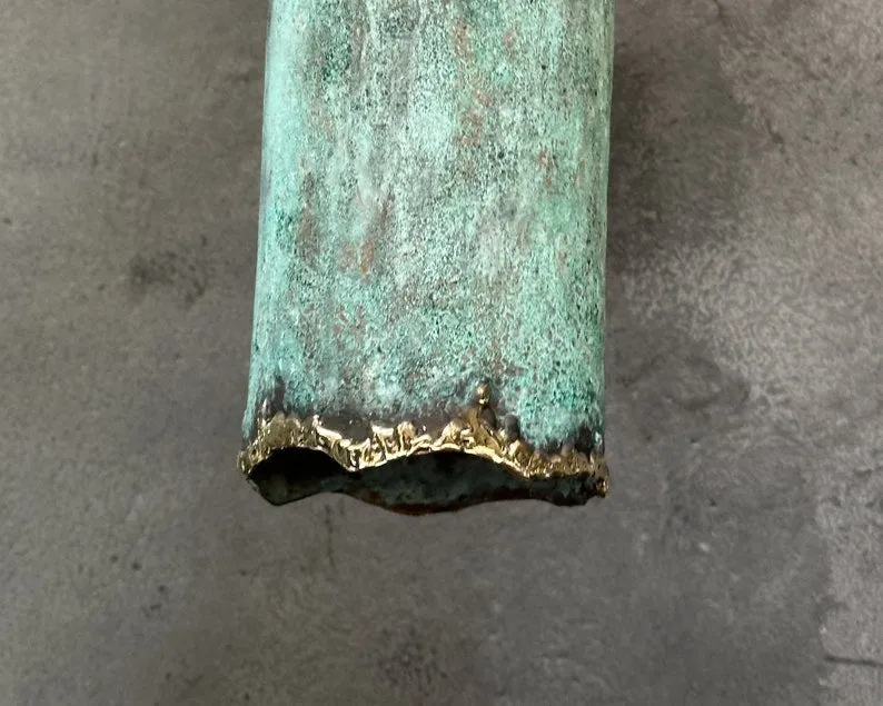 Green Patina Farmhouse Light Fixture – Handcrafted Copper Island Kitchen Lighting