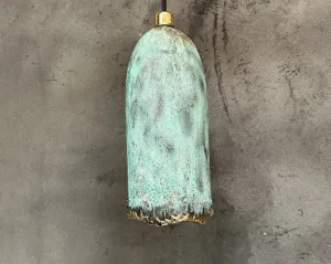 Green Patina Farmhouse Light Fixture – Handcrafted Copper Island Kitchen Lighting