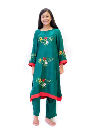 Green Silk Salwar Kameez- Suit