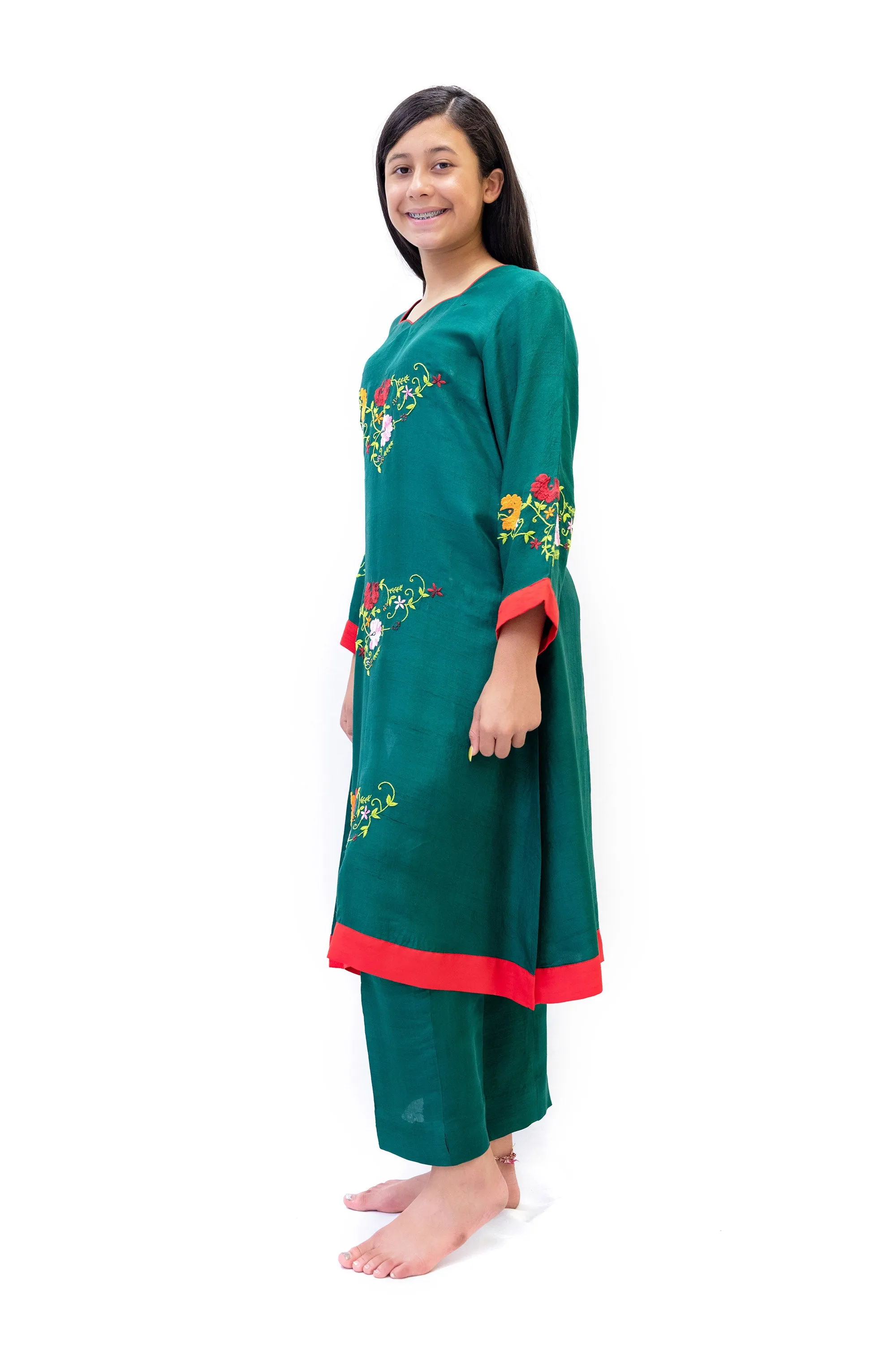 Green Silk Salwar Kameez- Suit