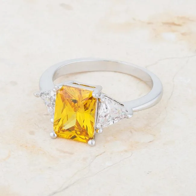 Gretchen 3ct Canary Radiant CZ Engagement Ring | 4.5ct
