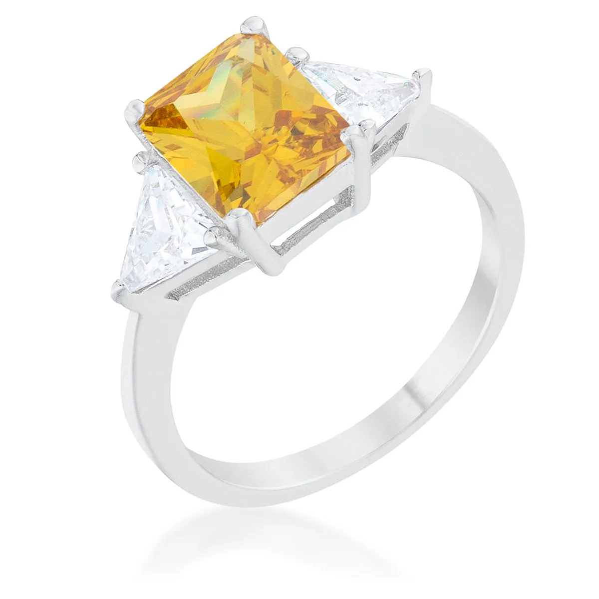Gretchen 3ct Canary Radiant CZ Engagement Ring | 4.5ct