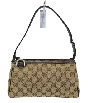 Gucci Beige/Ebony G Canvas Abbey D-Ring Pochette Bag