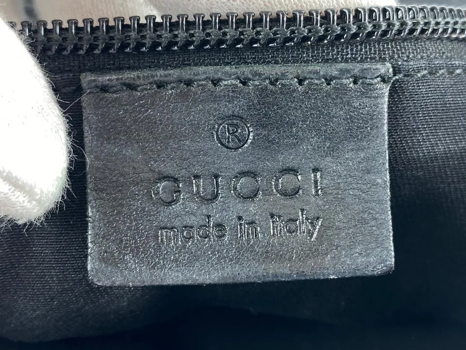 Gucci Black Monogram GG Waist Bag Fanny Pack Belt Pouch 9g122