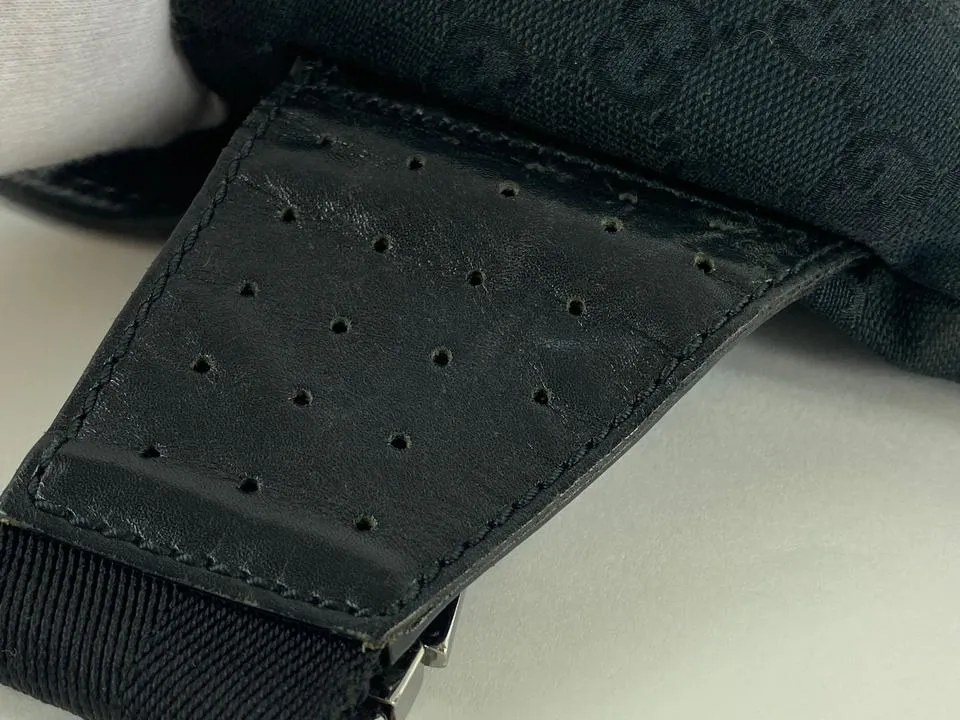 Gucci Black Monogram GG Waist Bag Fanny Pack Belt Pouch 9g122