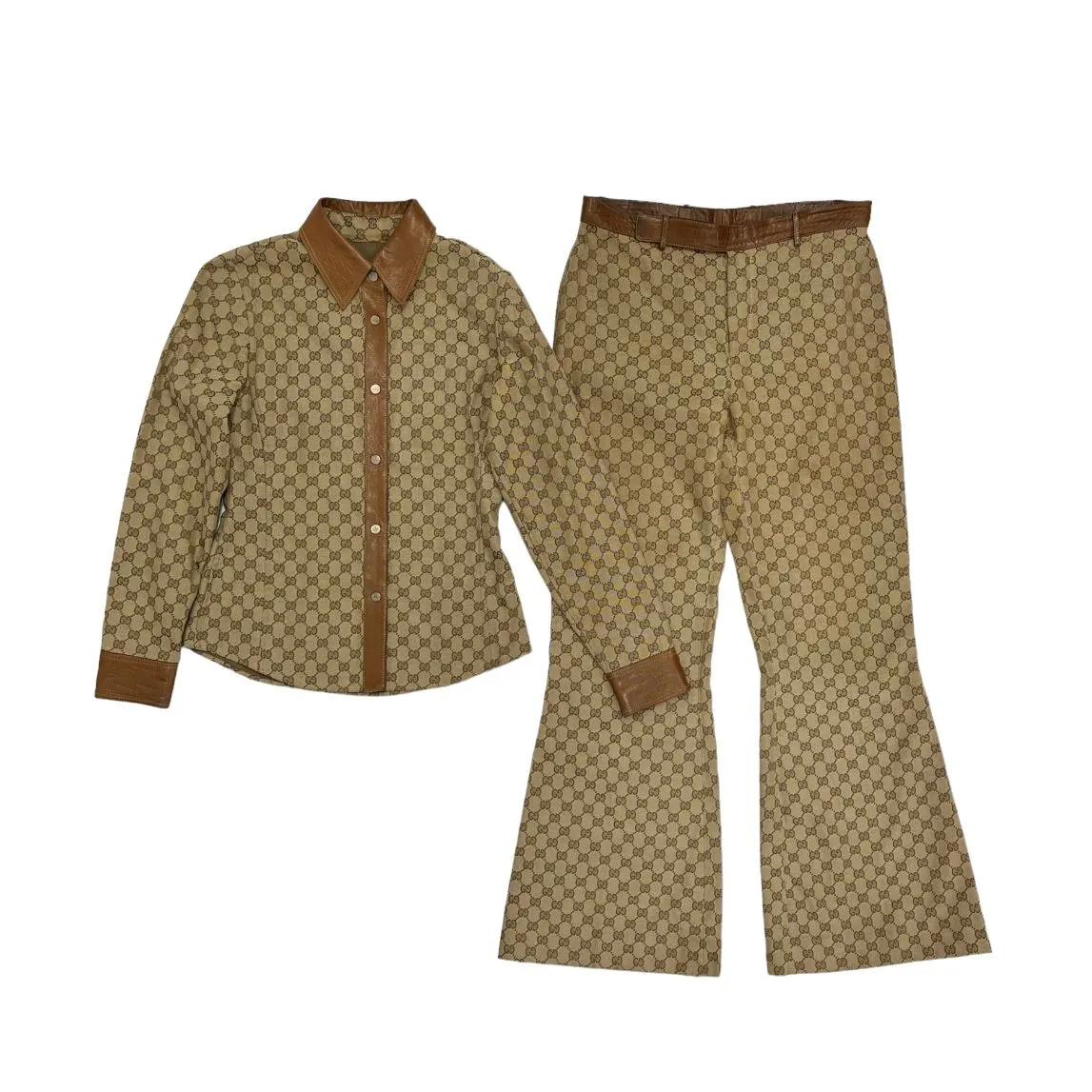 Gucci Brown Logo Pant Set