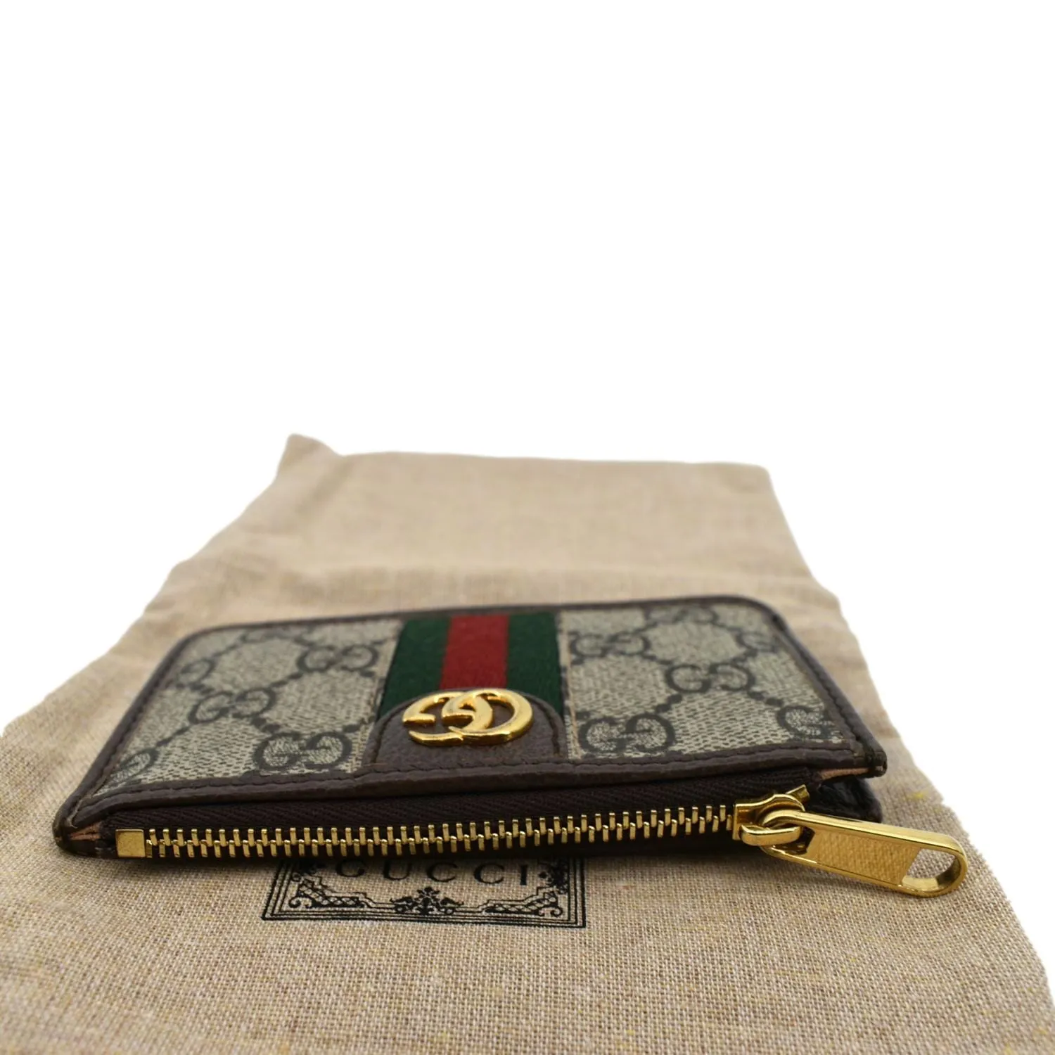 GUCCI Ophidia GG Supreme Canvas Card Case Brown ‎671723