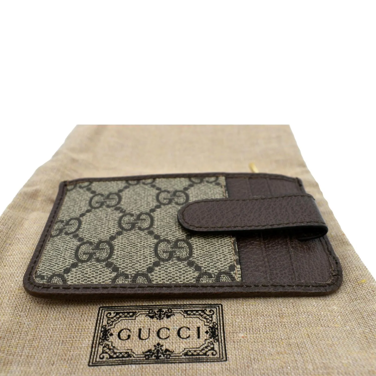 GUCCI Ophidia GG Supreme Canvas Card Case Brown ‎671723