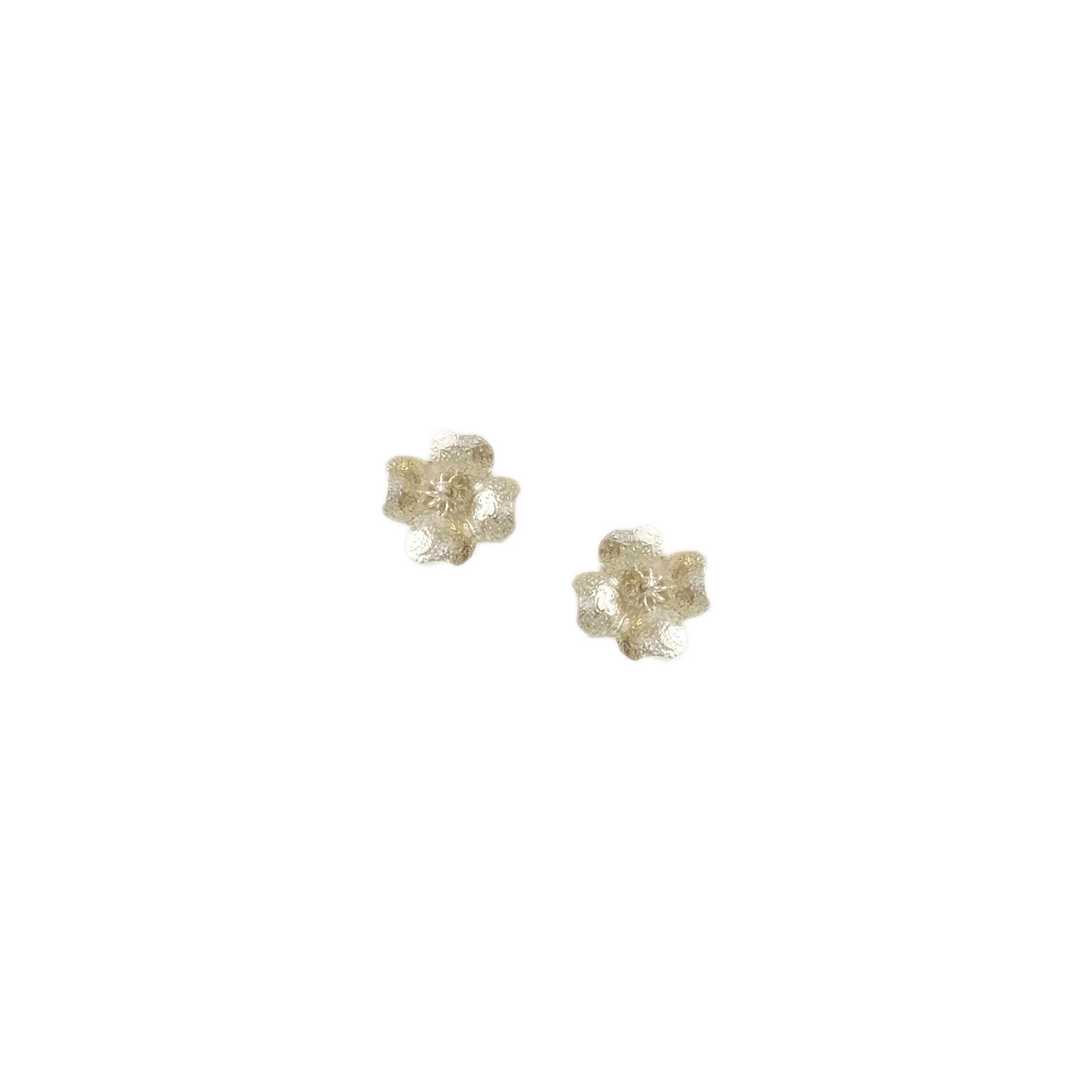 Gumamela Stud Earrings in Sterling Silver