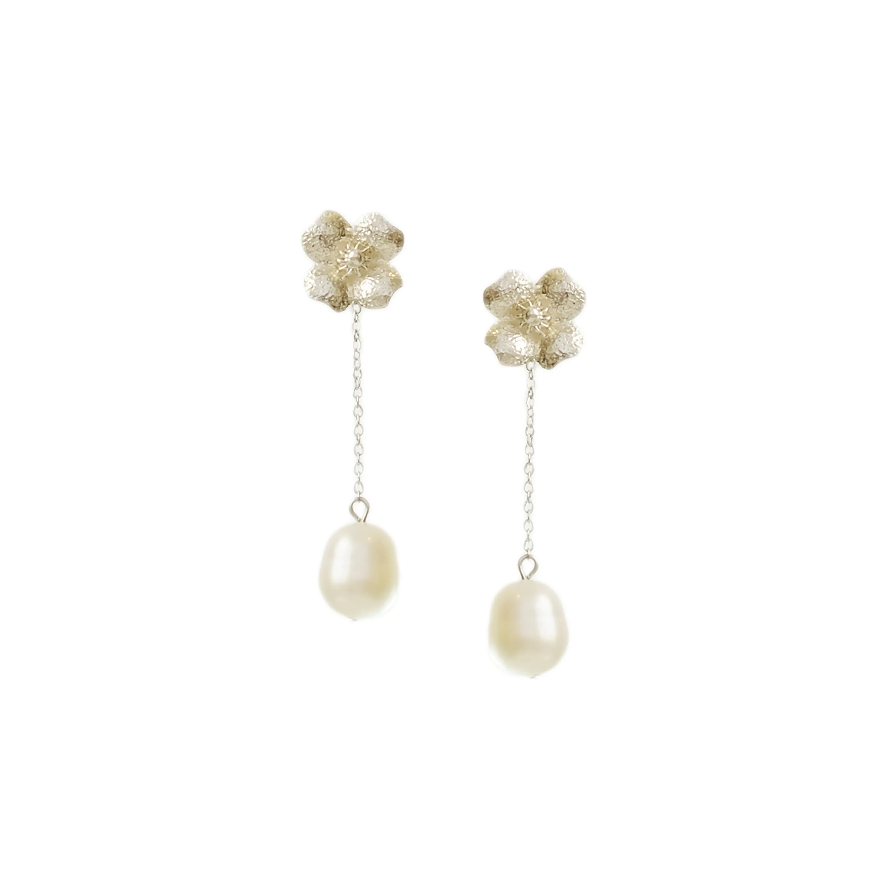 Gumamela Stud Earrings in Sterling Silver