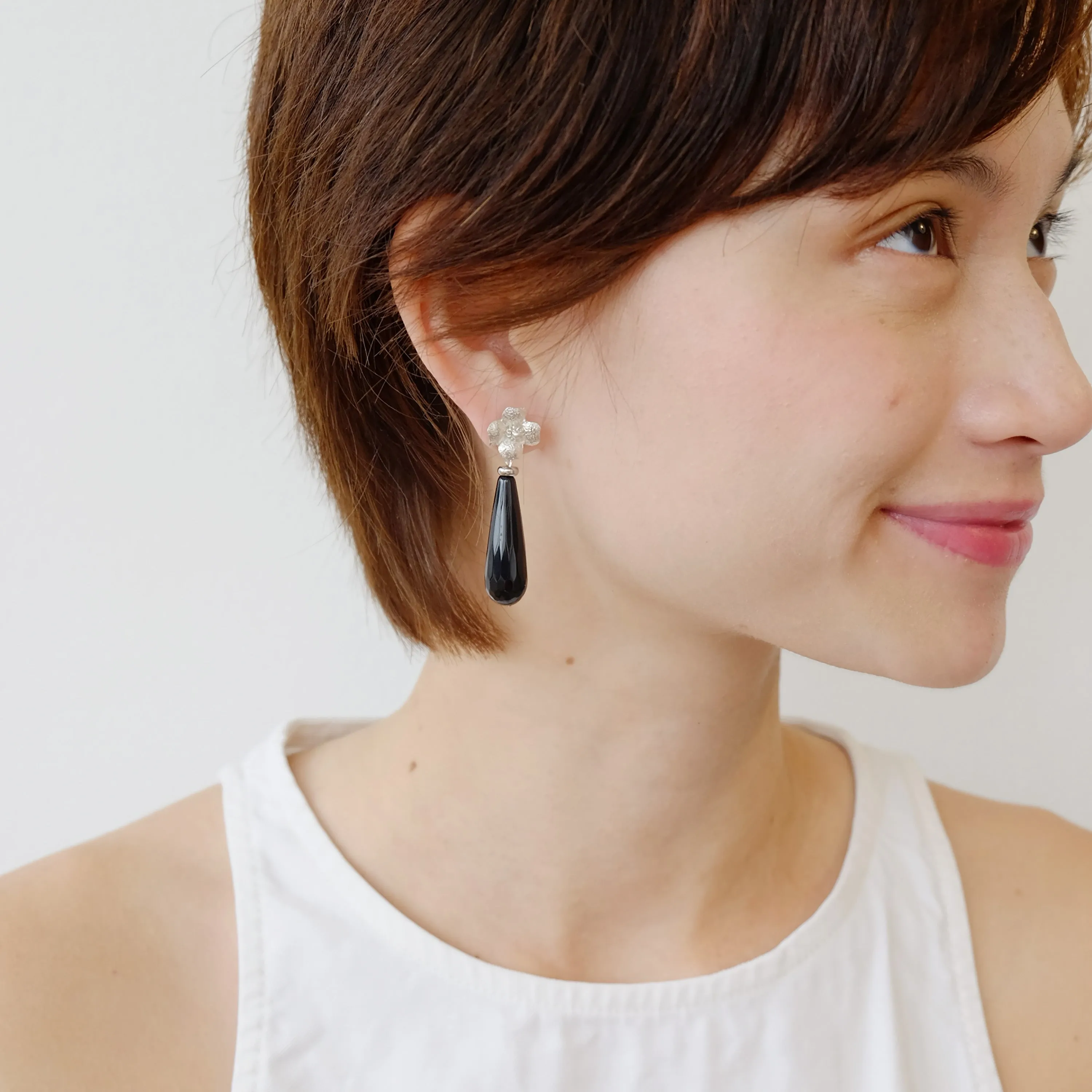 Gumamela Stud Earrings in Sterling Silver