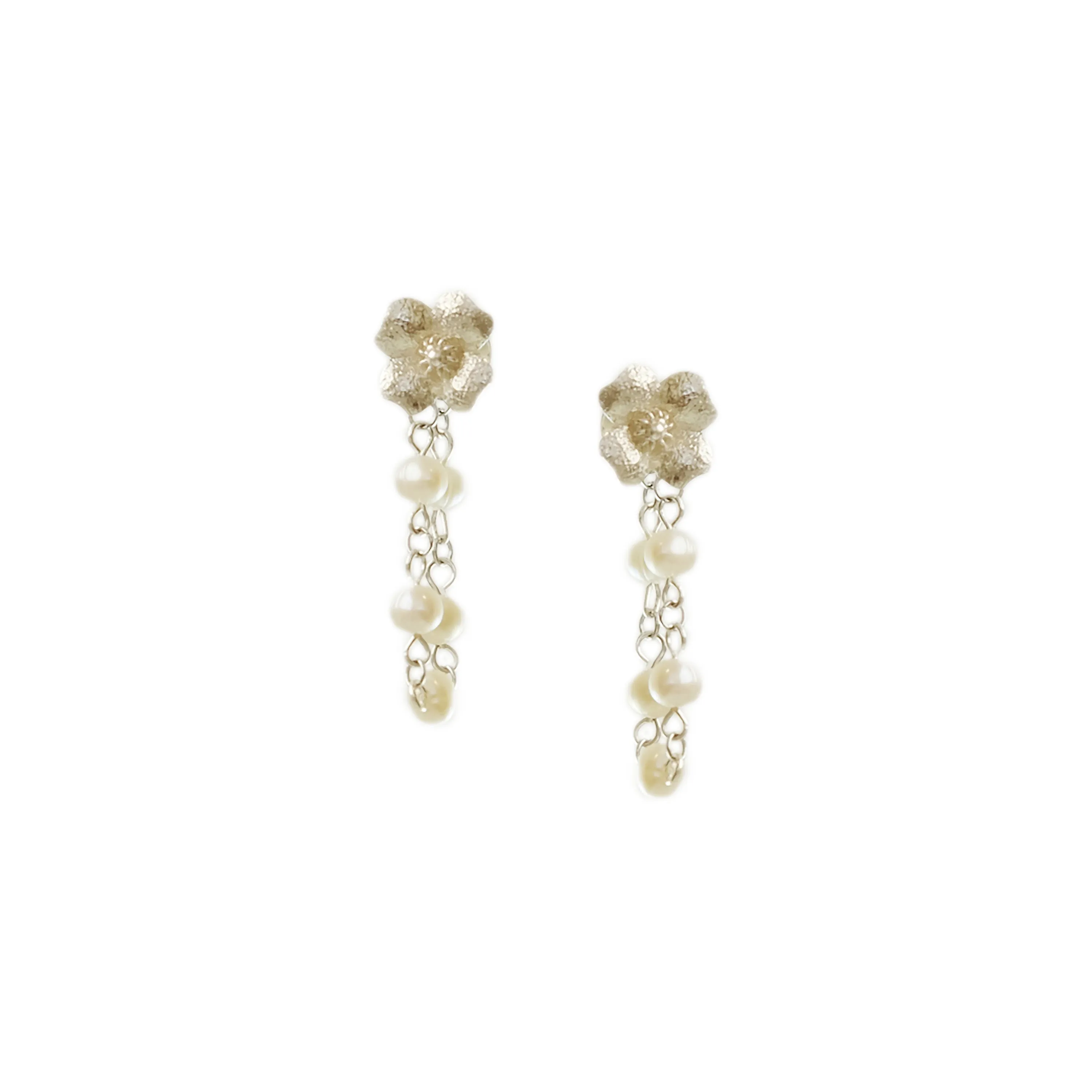 Gumamela Stud Earrings in Sterling Silver