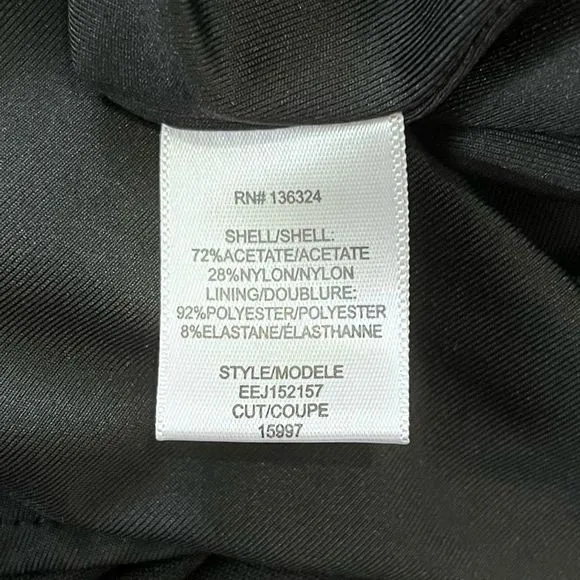 Halston Heritage Black One Shoulder Draped Asymmetrical Dress Small