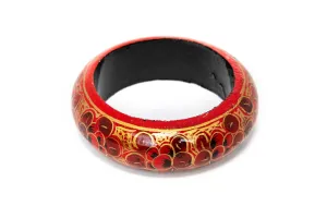 Hand Painted Red Wooden Bangle