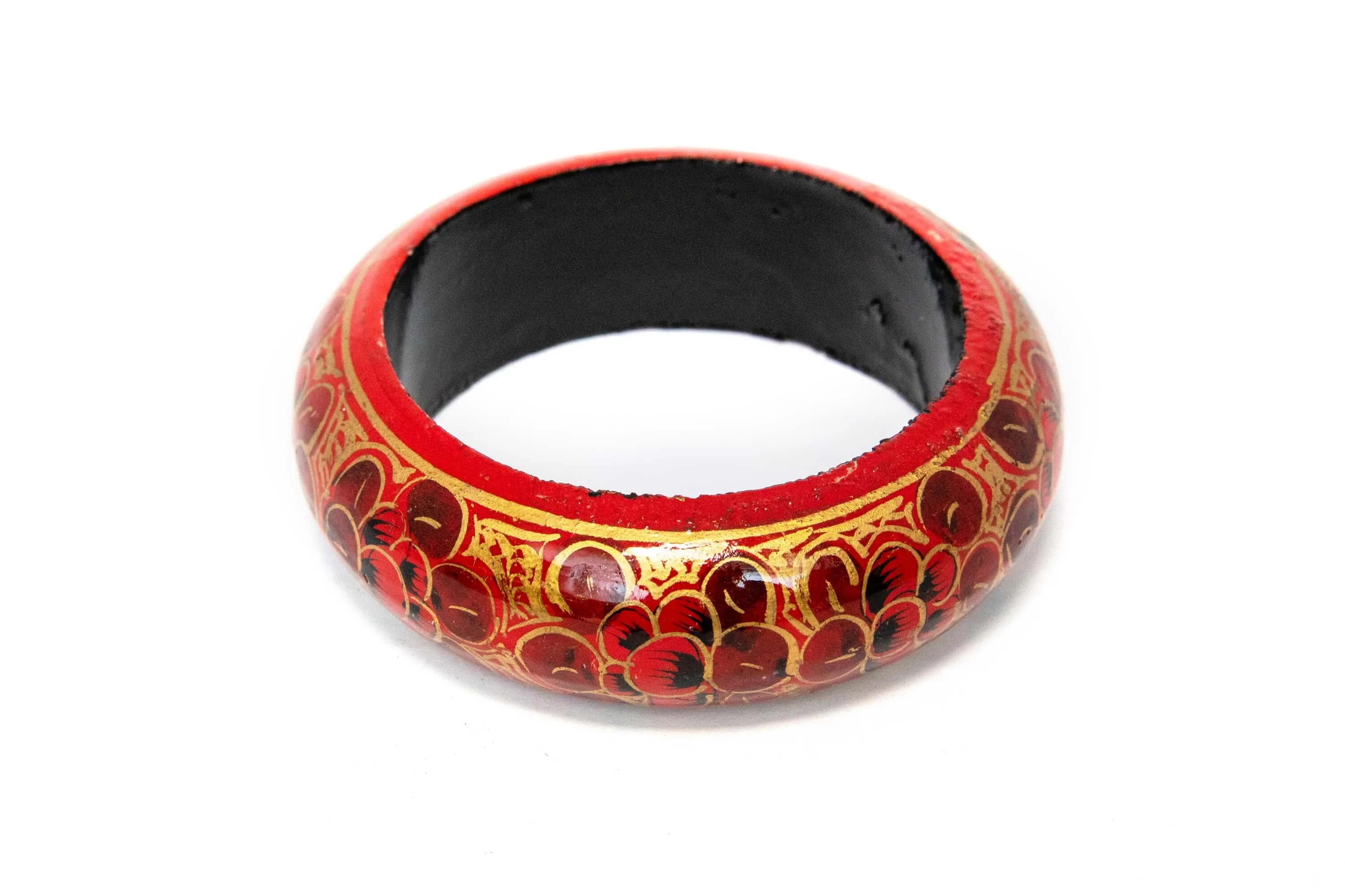 Hand Painted Red Wooden Bangle