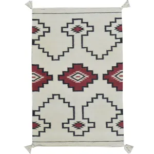 Hand-Woven Flat-Weave Contemporary Design Handmade Wool Rug (Size 2.6 X 4.0) Cwral-11046