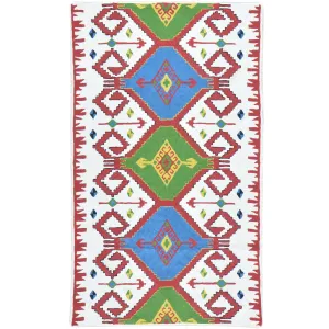 Hand-Woven Kashmiri Chain-Stitched Handmade Wool Rug (Size 2.11 X 4.11) Cwral-9288