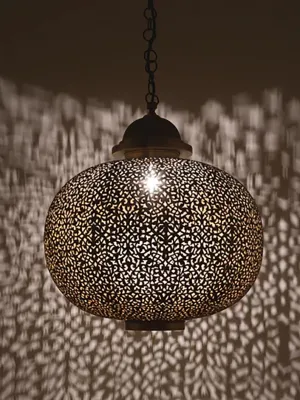 Handmade Moroccan Brass Ceiling Pendant Light Chandelier
