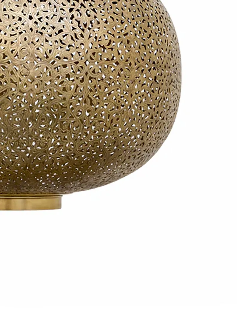 Handmade Moroccan Brass Ceiling Pendant Light Chandelier