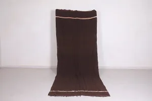 Handwoven Kilim 4.2 x 11.3 Feet – Brown Minimalist Rug