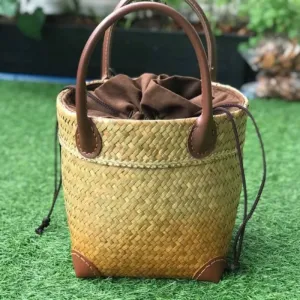 Handwoven Tote Bag with Leather Handles  |  Yompai NZ