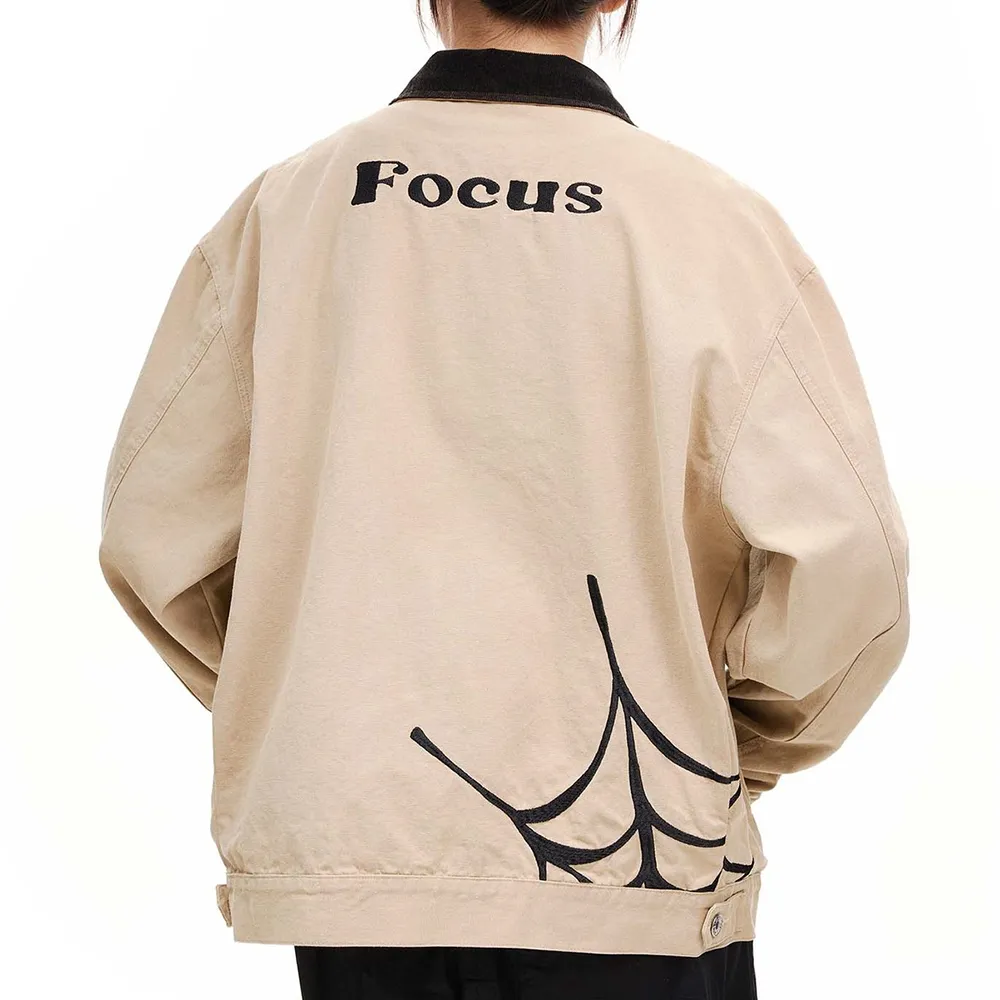 Harajuku Spider Embroidered Zipper Jacket