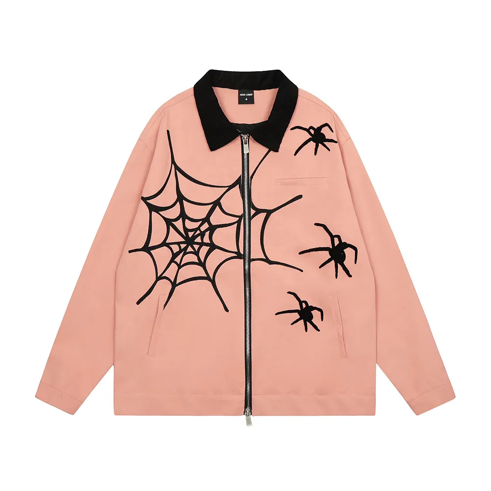 Harajuku Spider Embroidered Zipper Jacket