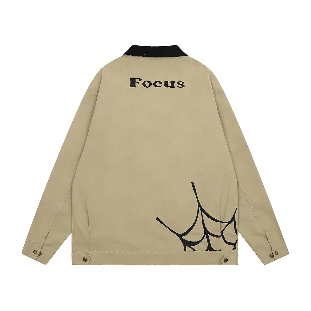 Harajuku Spider Embroidered Zipper Jacket