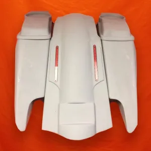 Harley Davidson 2014 - 2018  5" Fifty Five Extended Stretched Saddlebag LED Fender Kit ? Dual Cut Outs 6 x 9 Speaker Lids