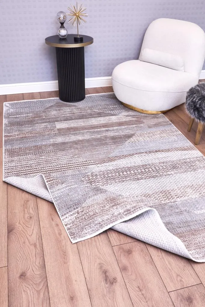 Heriz Bamboo Woven Ethnic Patterned Gray Area Rug 8218