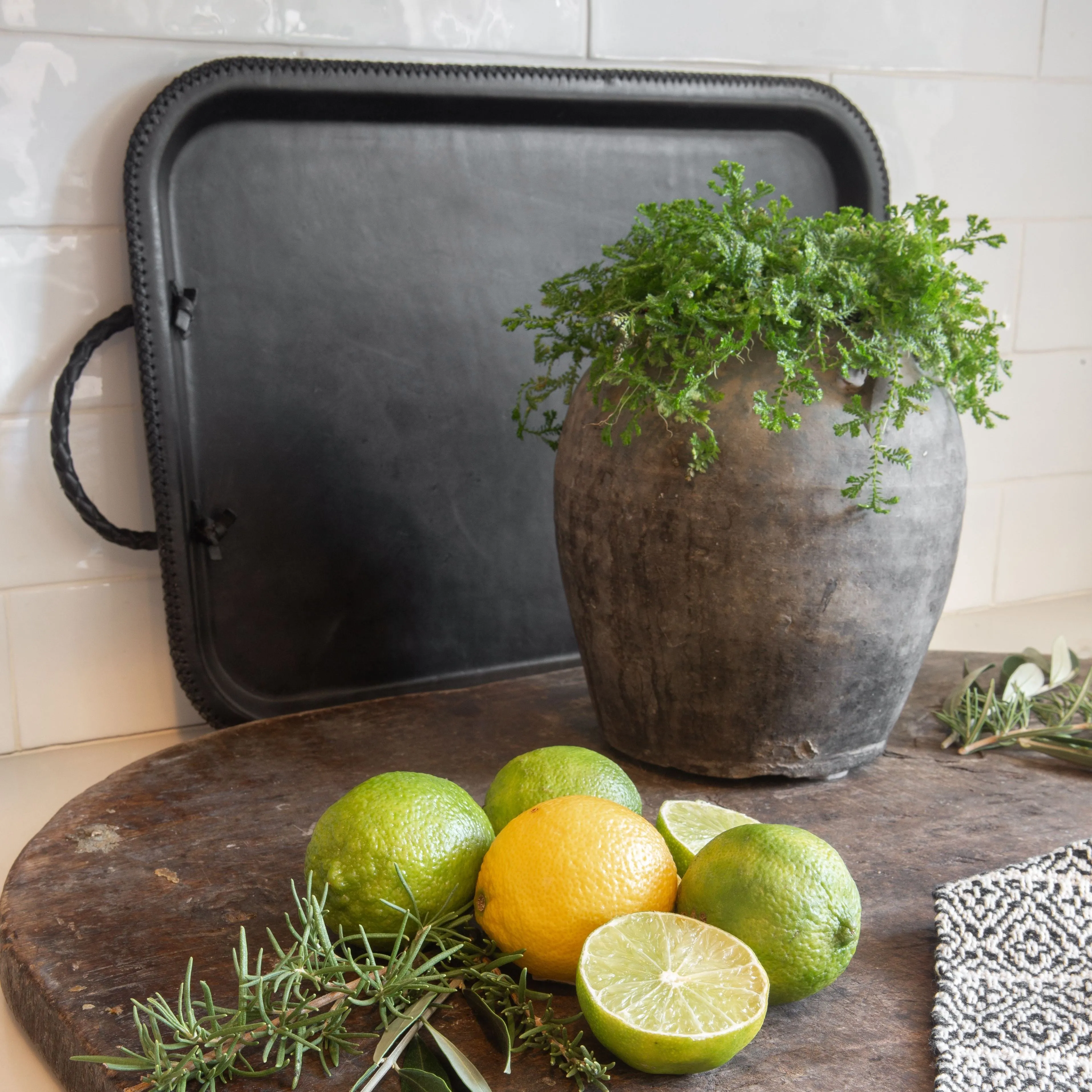 Hermana Leather Serving Tray