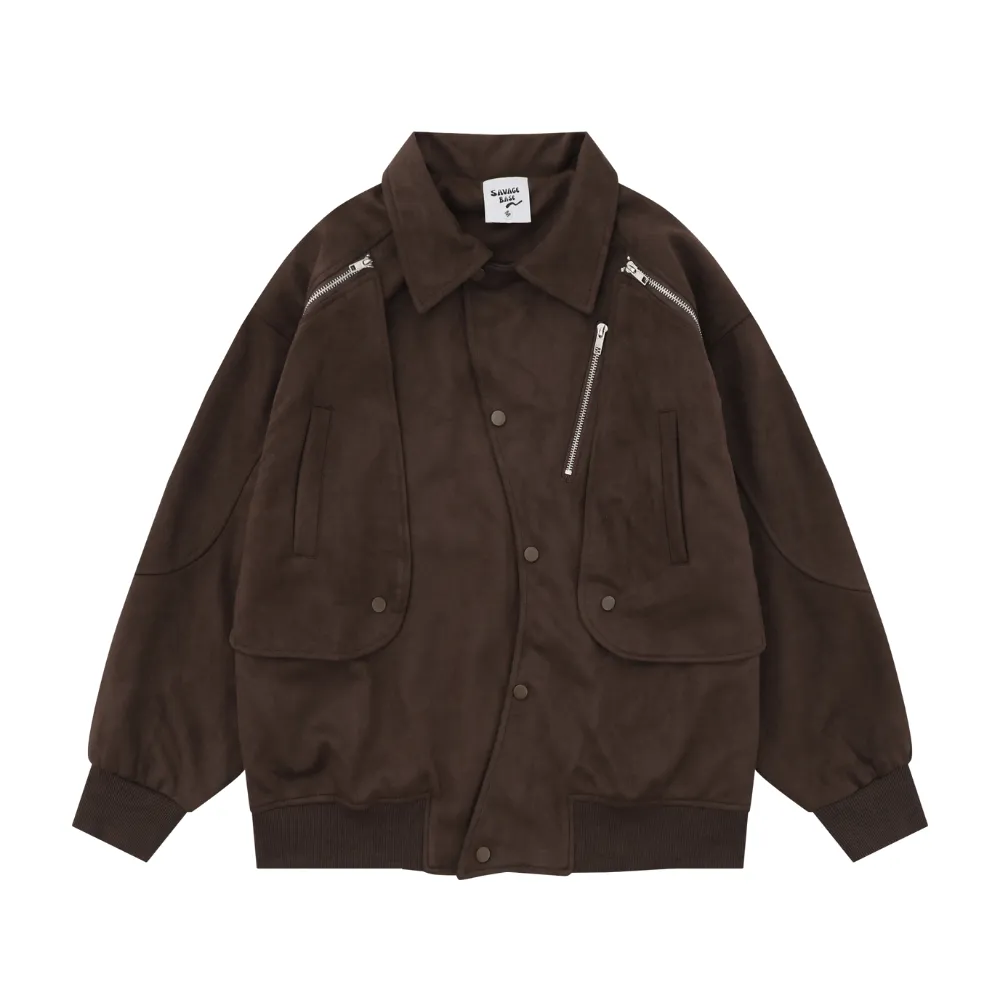 High Street Functional Zippered Pocket Jacket