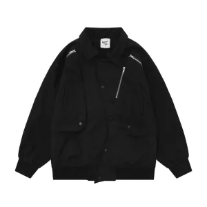 High Street Functional Zippered Pocket Jacket