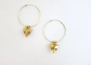 Hoops with unique, detachable, gold-plated lockets