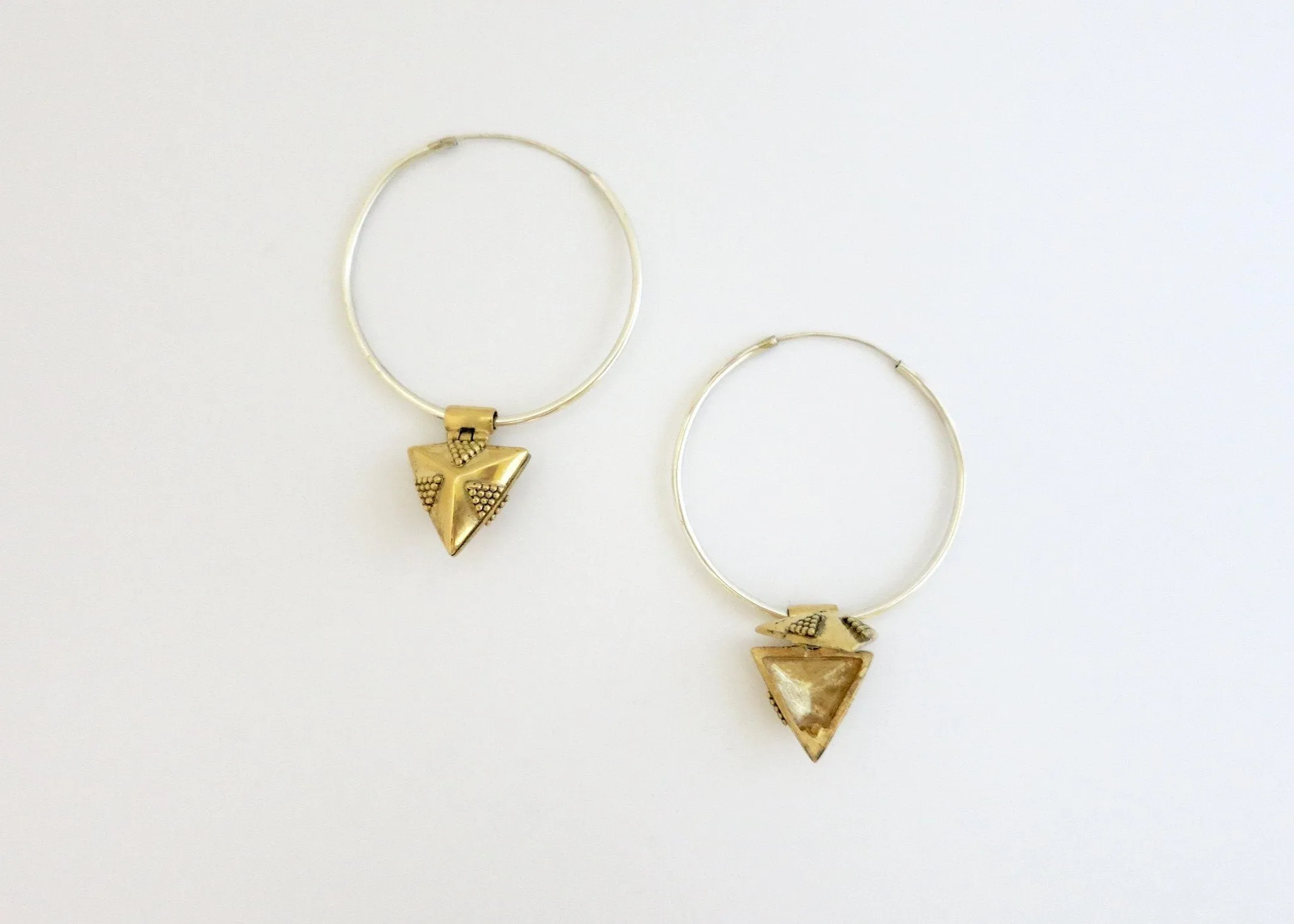 Hoops with unique, detachable, gold-plated lockets